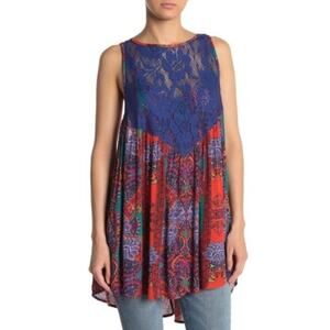 Free People Trapeze Paisley Tunic Dress Size M NWT MSRP $88